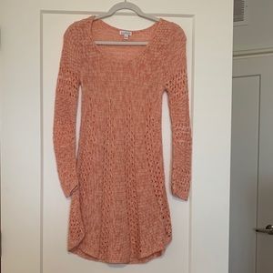 Peach Sweater Dress